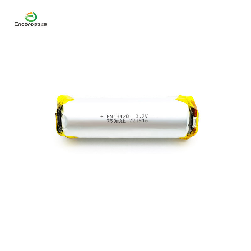 13420 750mAh Cylindrisk 3,7v lipo batteri