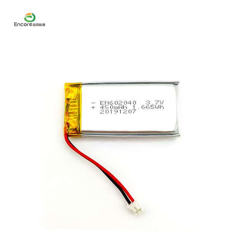 602040 3,7v 450mah Li Polymer batteri